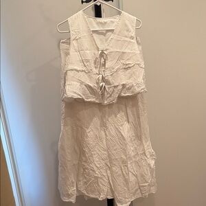 Chic White Sleeveless Midi Dress